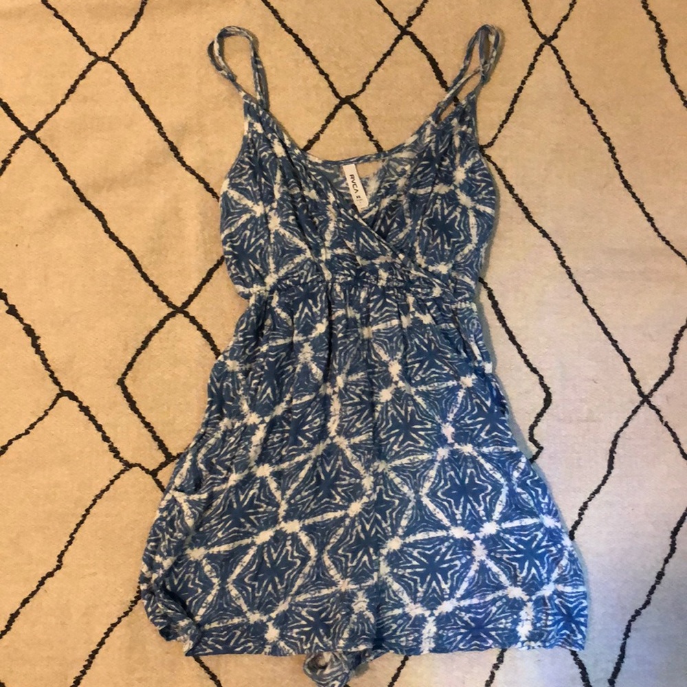 Blue Patterned Romper